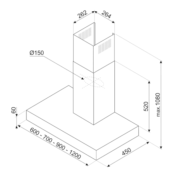 SMEG KBT700XE CAMPANA INOX 70CM 610M3/H A Universal (duplicate) - 4