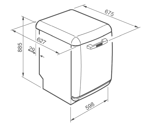 SMEG LVFABCR3 LAVAVAJILLAS CREMA 60CM 13 SERVICIOS 45 dB B 50's Style - 6
