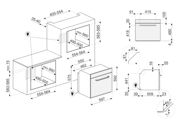 SMEG SOP6902S2PP HORNO PIROLITICO CREMA A+ Victoria - 10