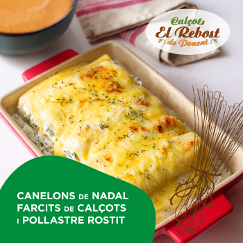 Canelons de Nadal Farcits de Calçots i Pollastre Rostit