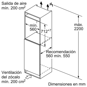 Congelador Vertical Bosch GIV11AFE0 1P Integrable de 71.2 x 55.8 cm | Clase E | Serie 6 - 8