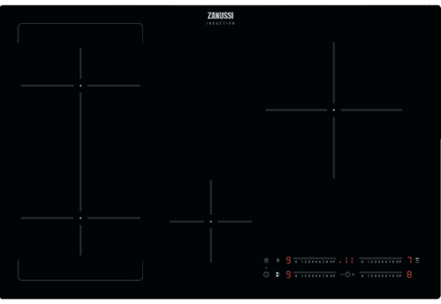 Placa de Inducción Zanussi ZIFN844K | 80 cm | 4 Zonas - Max. 24 cm | PowerBoost | Función Puente | Conexión Placa-Campana Hob2Hood