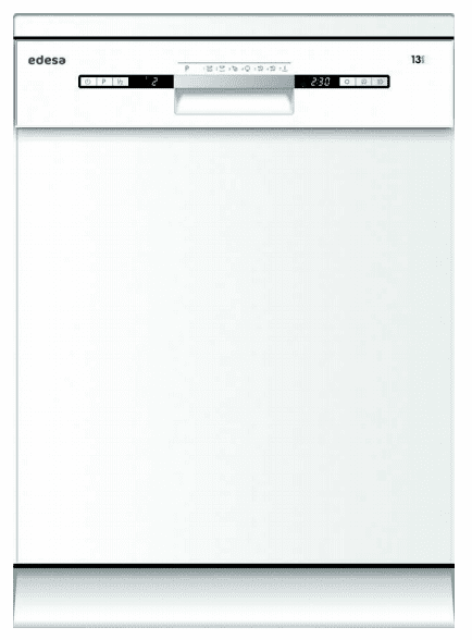 Lavavajillas Edesa Edw6230 wh blanco de 84.5 x 59.8 cm para 13 servicios con 7 programas clase libre instalación modelo ancho 60 49