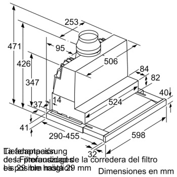 Campana Telescópica Bosch DFS067K51 Inoxidable, de 60 cm, con 5 niveles de extracción a 392 m³/h máx. | Motor EcoSilence Clase A | - 6