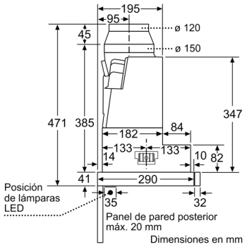 Campana Telescópica Bosch DFS067K51 Inoxidable, de 60 cm, con 5 niveles de extracción a 392 m³/h máx. | Motor EcoSilence Clase A | - 11