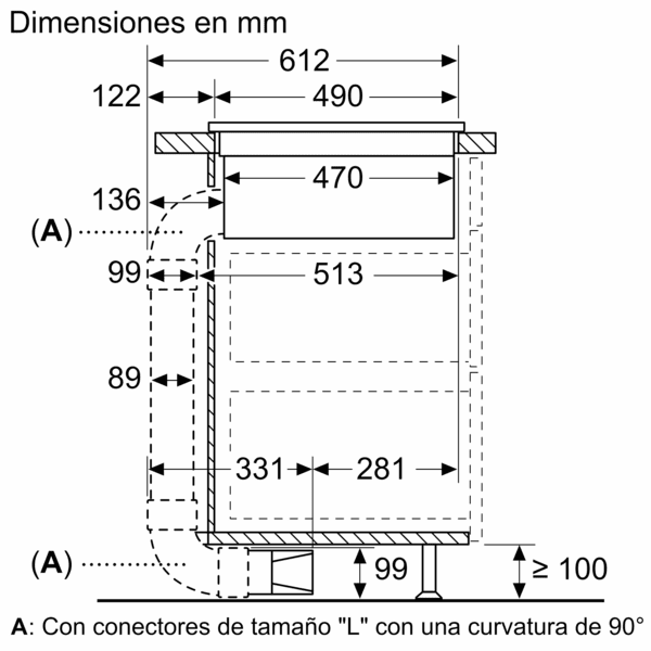 Vitrocerámica de inducción con extractor Siemens ED731FQ15E 70 cm 4 zonas  de cocción - Electromanchón