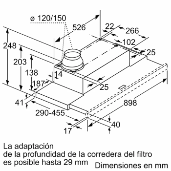 Campana telescópica extraíble Balay 3BT294MX Inox | 90cm |  383 m³/h | Clase C - 6