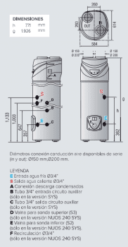 Bomba de Calor Ariston Nuos Primo 240 HC | Vertical/Suelo | Clase energetica ErP en ACS A - 4