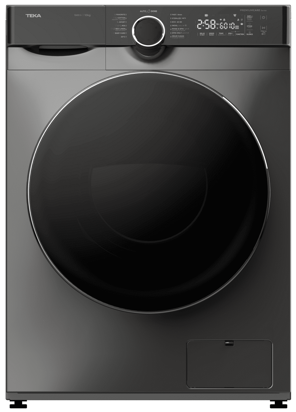 Lavadora Teka WMK 81050 (113900011) Inox Negro | 10kg | 1400 rpm | Dosificador detergente AutoPose | Motor T-Inverter | Clase A - 