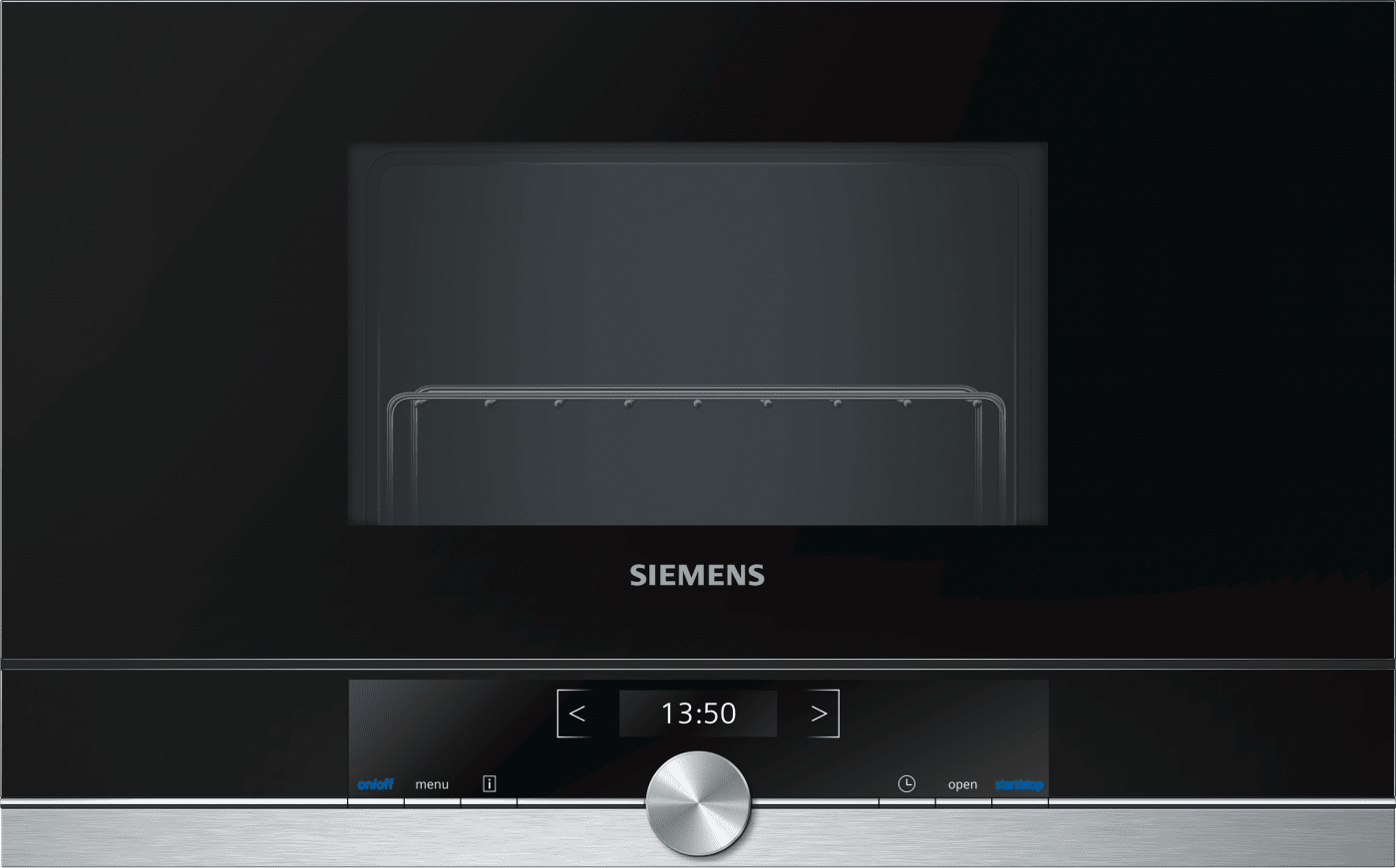 Siemens BE634RGS1 Microondas Inoxidable Cristal Negro 21L iQ700, Apertura  derecha, Promocionado