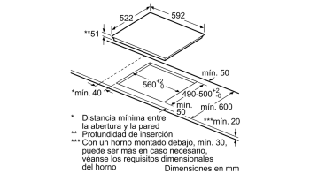 Placa de Inducción Balay 3EB969LU | 60cm | 2 zonas - zona Flex inducción| Biselada - 6