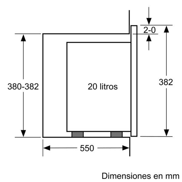 Microondas integrable bosch bel523ms0 20l 800w