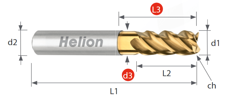 Fresa metal duro Z4 · 45°