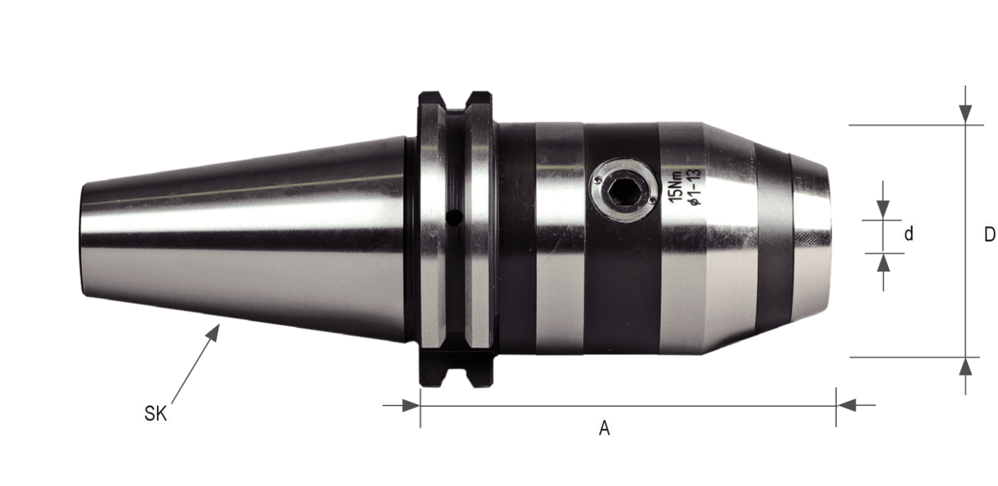DIN 69871 NC Drill Chucks SK40 for clockwise and counterclockwise rotation