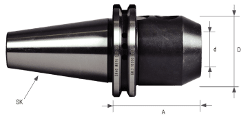 DIN 69871 Weldon Toolholder DIN 6359 SK40 for end mills DIN 1835-B - 1