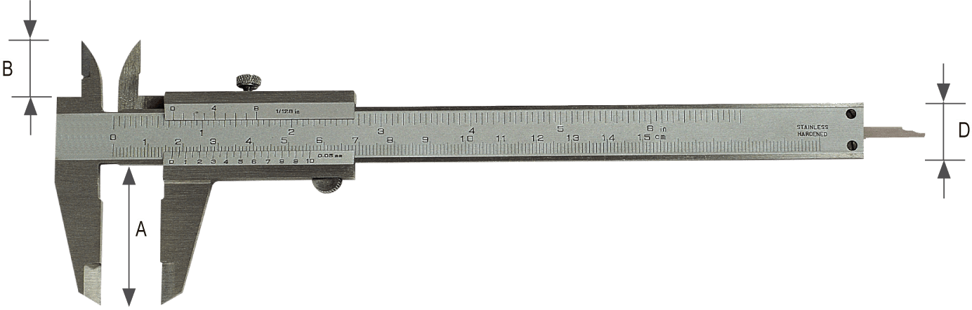 Vernier caliper with set screw