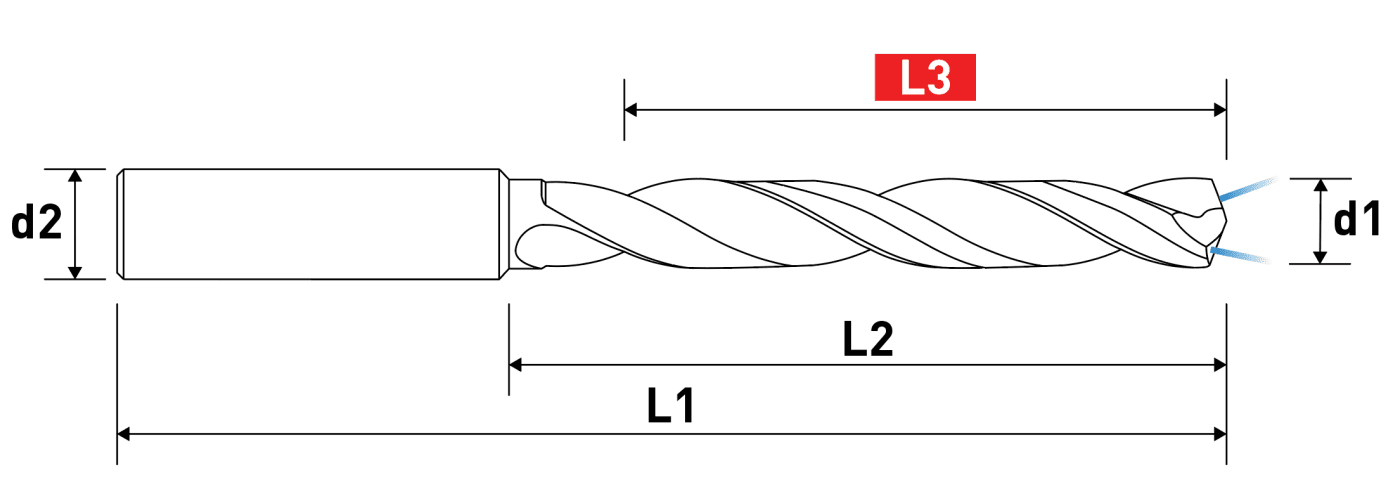 Solid Carbide drill 5xD internal coolant