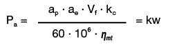 Promedio de espesor de viruta (ae / Dc ≥ 0.1)