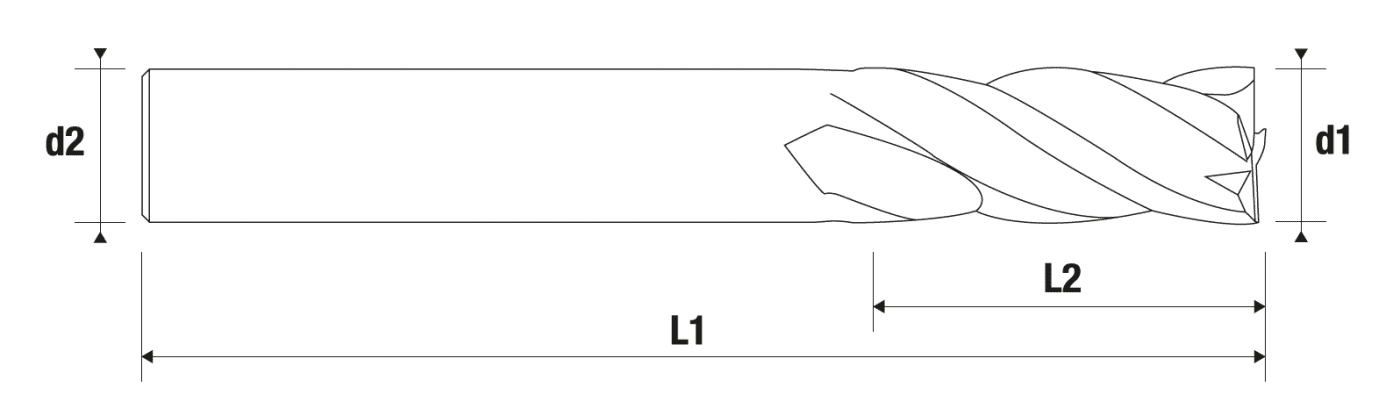 Fresa metal duro Z4 · 30° - 2