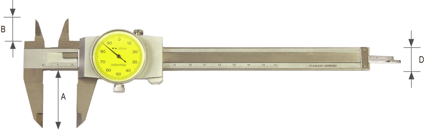 Calibre Pie de Rey con reloj 150 mm 0,01mm - 2