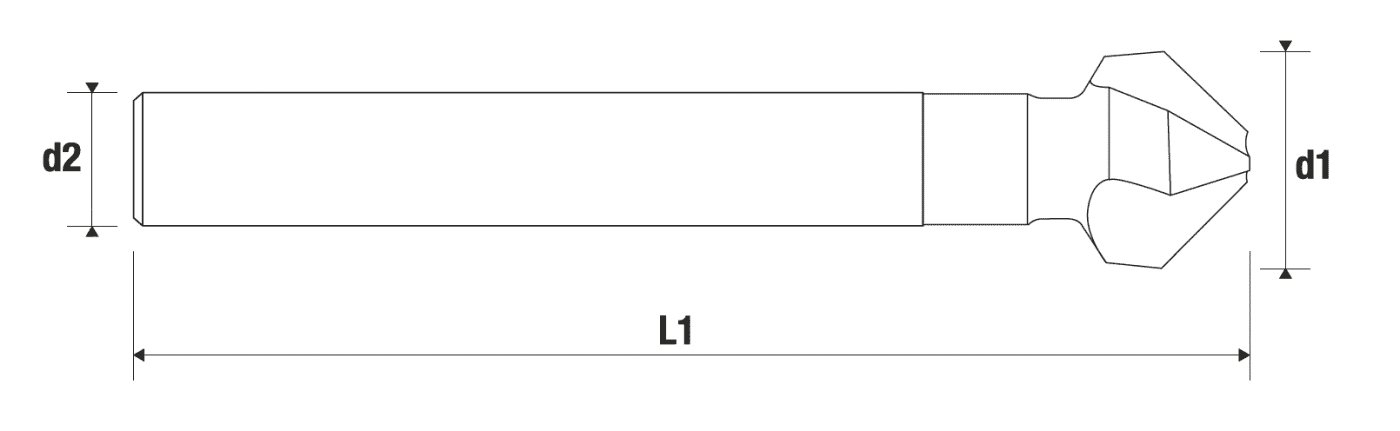 Avellanador cónico 90° DIN 335 HSS - 2