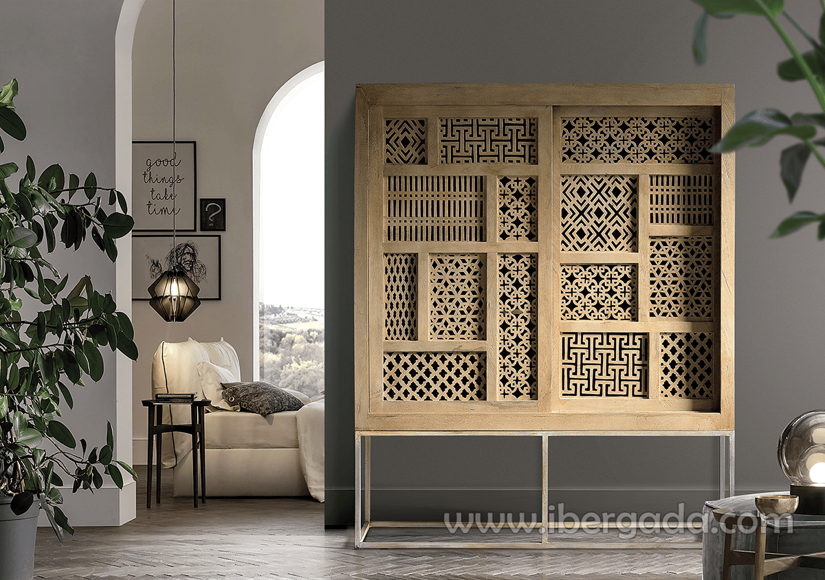 Alacena Kira Madera/Natural 2 Puertas (140x40x170)-1