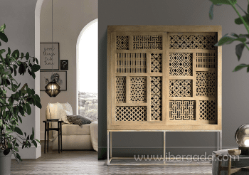 Alacena Kira Madera/Natural 2 Puertas (140x40x170)