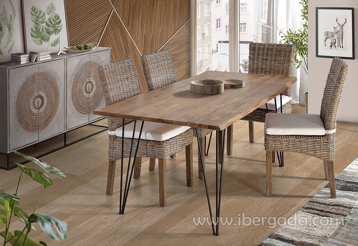Aparador Kentia Madera/Metal 4 Puertas (150x40x90)-2