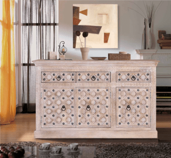 Aparador Kala Madera/Metal 3 Puertas 3 Cajones (150x40x92)