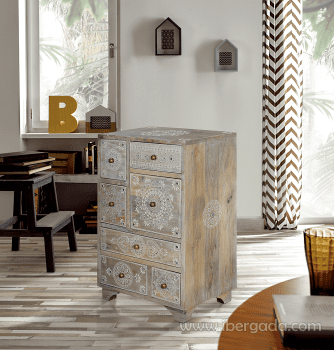 Comoda Madera Mango 7 Cajones (42x30x66)