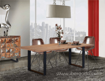 Mesa de Comedor Madera/Metal (200x100x76)