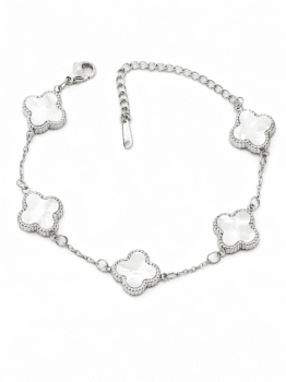 Pulsera Trébol Blanco