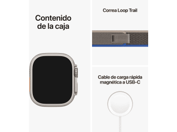 Apple Watch Ultra/ GPS/ Cellular/ 49mm/ Caja de Titanio/ Correa Loop Trail Azul/Gris S/M - 3
