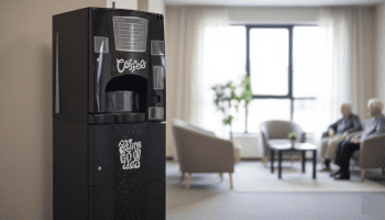 MAQUINA VENDING DE CAFE EN GRANO NECTA BRIO3 BLACK DESIGN CON MONEDERO DE CAMBIO INSTALADO