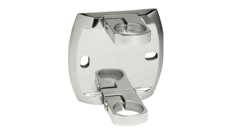 Base lateral ancha para poste barandilla inox AISI-316