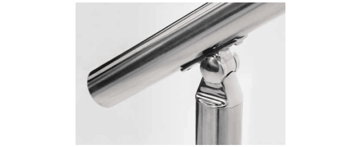 Soporte ajustable pasamano redondo 43 mm a poste barandilla inox AISI-316 (Caja 2 unidades) - 1