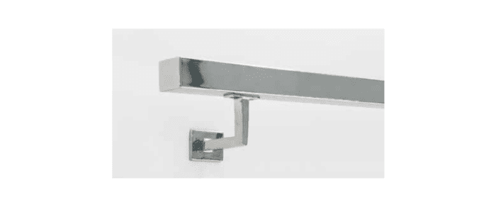 Soporte fijo a pared para pasamanos cuadrado o rectangular de acero inox (Caja 2 unidades /precio por unidad!!) - 1