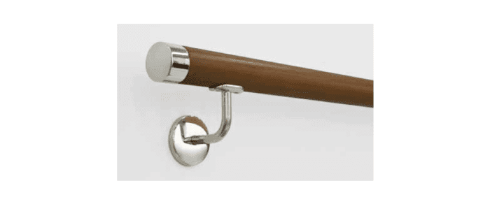 Soporte fijo a pared para pasamanos redondo en acero inox (Caja indivisible 2 unidades / precio por unidad!!) - 1
