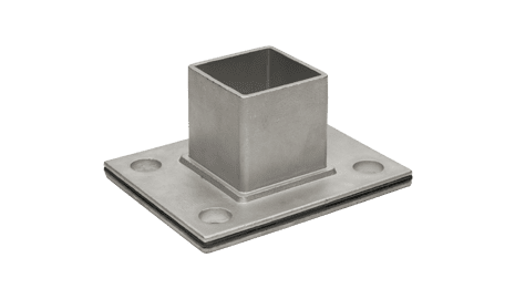 Base atornillar para poste 40x40 mm de barandilla inox AISI-316 (Caja indivisible 2 unidades / precio por unidad!!)