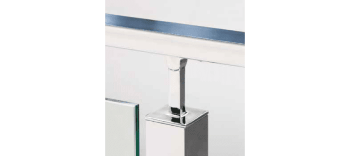 Soporte fijo para unir pasamanos a poste cuadrado 40x40 mm inox (Caja indivisible 2 unidades / precio por unidad!!) - 1