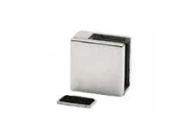 Grapa plana cuadrada para vidrio 6 - 10 mm en barandilla inox AISI-316 (Caja indivisible 4 unidades // Precio por unidad!!)