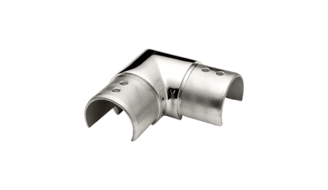Codo 90º pasamanos inox para vidrio AISI-316