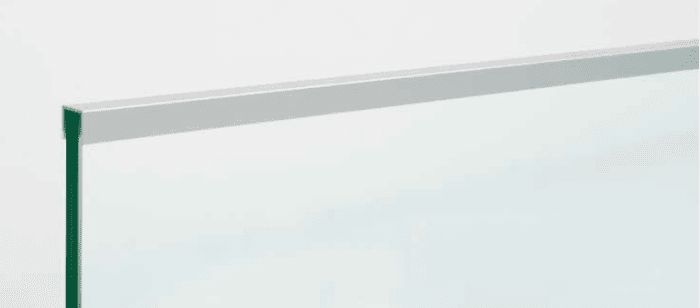 Pasamanos en U de aluminio anodizado 2,5 metros para barandilla vidrio - 1