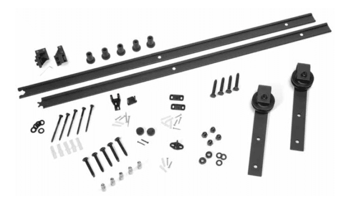 Kit herrajes rústicos para puertas de madera, color negro