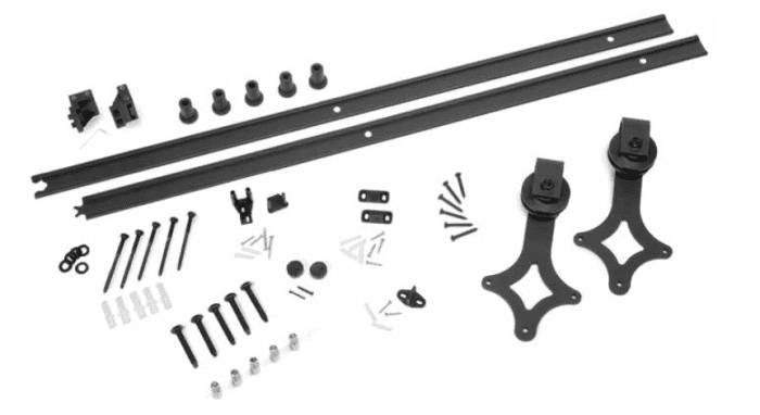 Kit herrajes rústicos para puertas de madera, color negro
