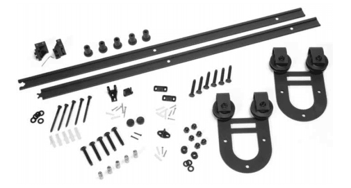 Kit herrajes rústicos para puertas de madera en forma U, color negro