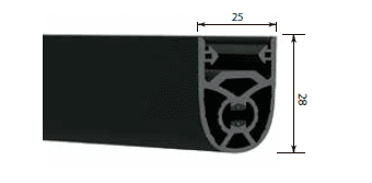 metro Borde sensible de goma 25x28 mm antiaplastamiento