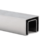 Pasamanos rectangular inox para encastar en vidrio, 5 metros