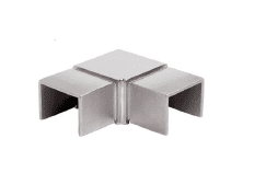 Codo para pasamanos rectangular encastar en barandilla de vidrio (Caja indivisible 2 unidades / Precio por unidad!!)