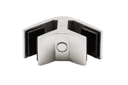 Pinza para vidrio tramo esquina inox  AISI-316  (Caja indivisible 2 unidades // precio por unidad!!)